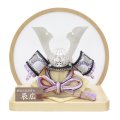 人形工芸士　辰広作　1/6　兜　円形衝立平飾り　「御兜」