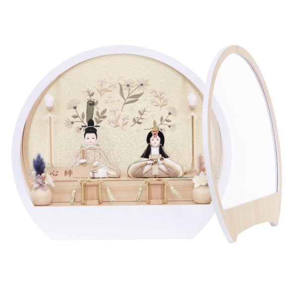 画像3: 雛人形　ケース入り木目込親王飾セット　「心絆（ここな）」