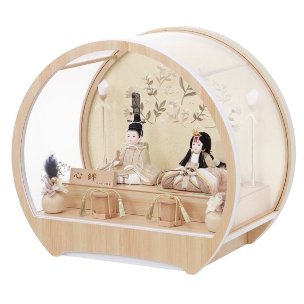 画像2: 雛人形　ケース入り木目込親王飾セット　「心絆（ここな）」