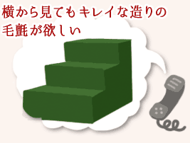 横から見てもキレイな造りの毛氈が欲しい