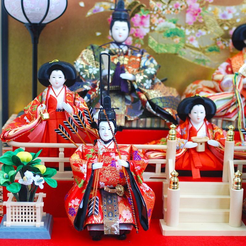 久月 雛人形 ひな人形 七人ケース飾り よろこび雛 巾61cm 人形のウエダ