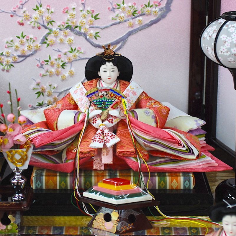 久月　雛人形（ひな人形）収納三段五人飾り「皇雅雛」（巾75cm）