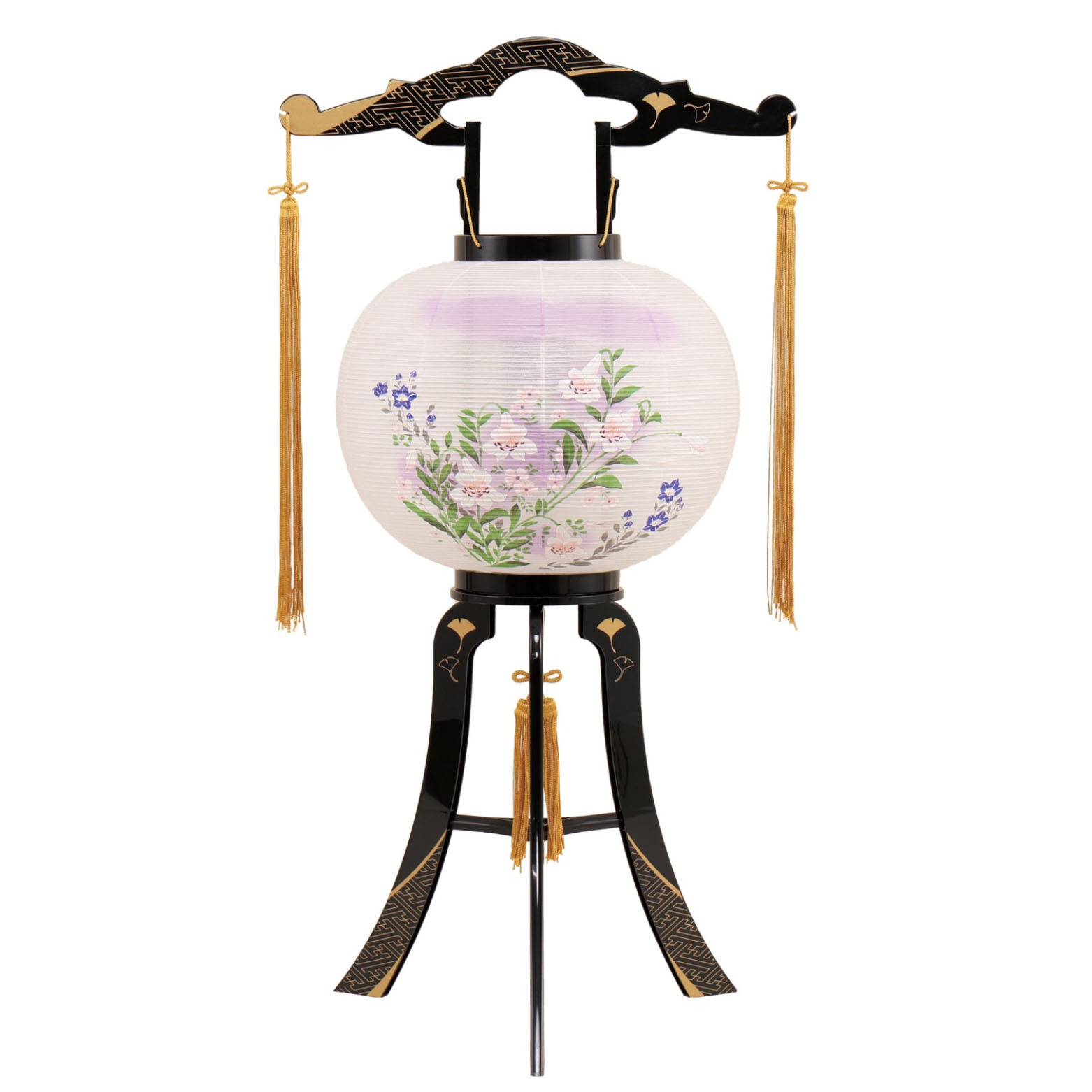 盆提灯　廻転灯 あかり11号綾型蒔絵絵入