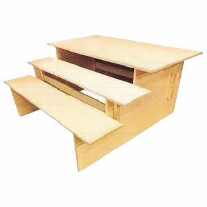 画像: ひな人形用　木製　三段飾り台　30号（間口90×奥行81×高さ45cm）