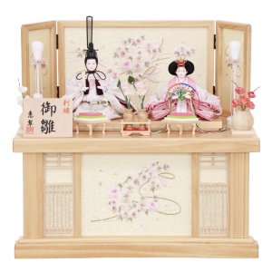 画像: 恵翆作 親王収納箱飾り 「刺繍 御雛」